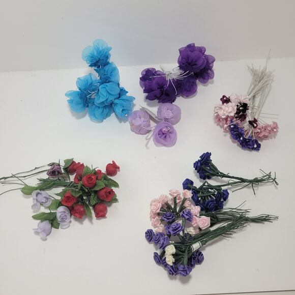 Vintage Mixed Artificial Flower Craft Lot - Picture 3 of 5